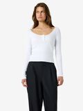 Product image thumbnail - NMMAYA LONG SLEEVED TOP, Bright White | 1