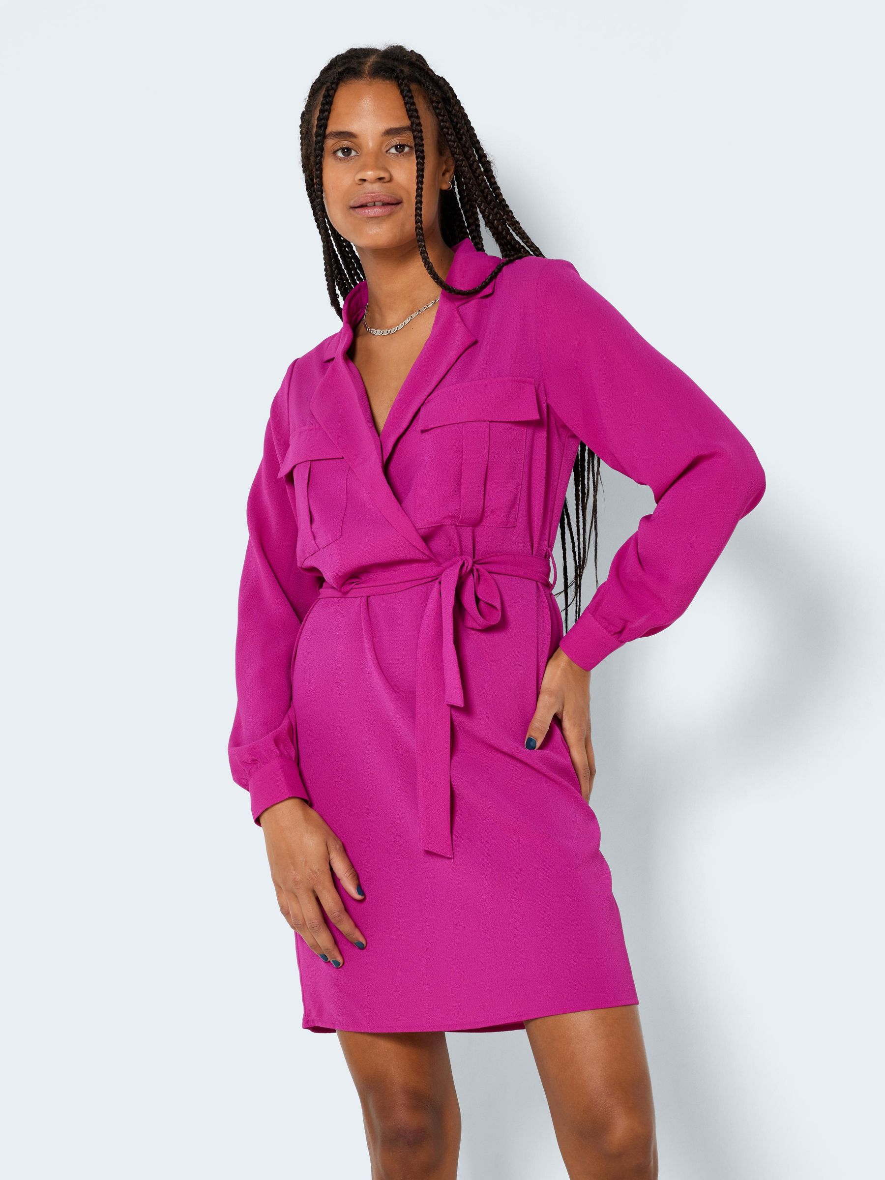A MANCHES LONGUES ROBE CHEMISE Violet NOISY MAY