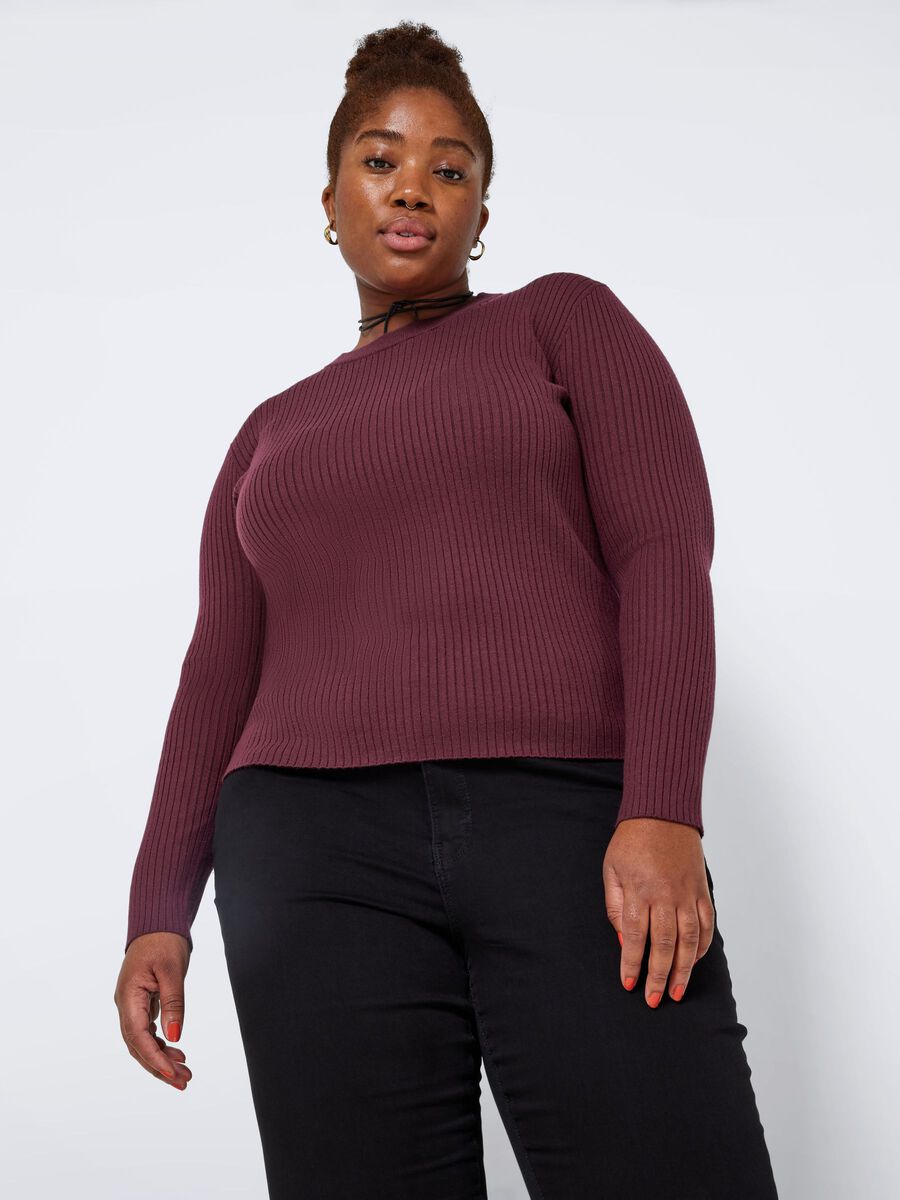 Noisy May CURVE GERIPPTER STRICKPULLOVER, Windsor Wine, highres - 27022917_WindsorWine_007.jpg
