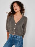 Noisy May CROPPED KNITTED CARDIGAN, Taupe Gray, highres - 27016823_TaupeGray_007.jpg