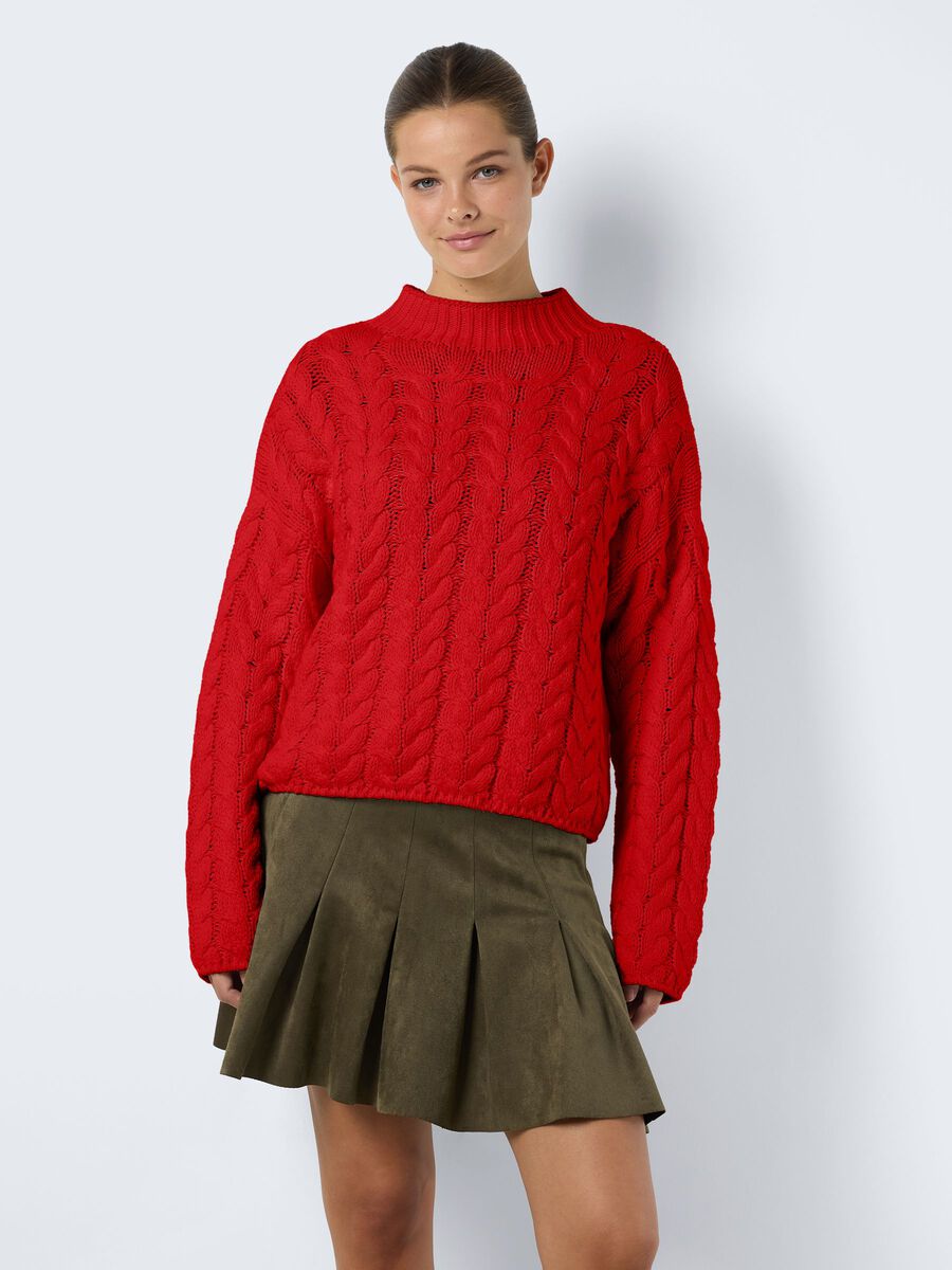 ZOPFSTRICK JUMPER Rot NOISY MAY®