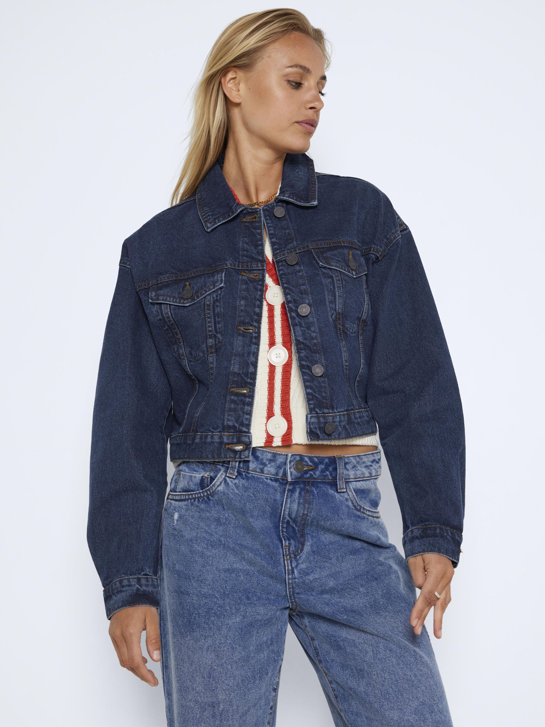 SHORT DENIM JACKET Blue NOISY MAY