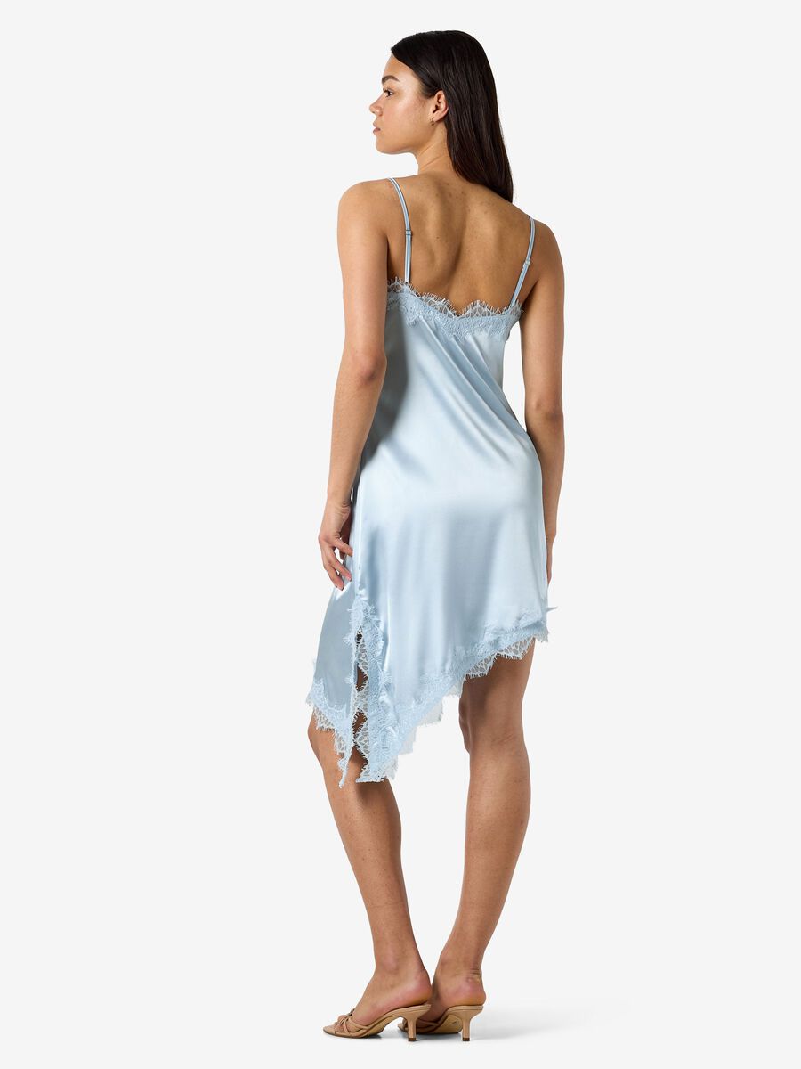 Carousel image - SATIN SLIP DRESS, Cerulean | 3
