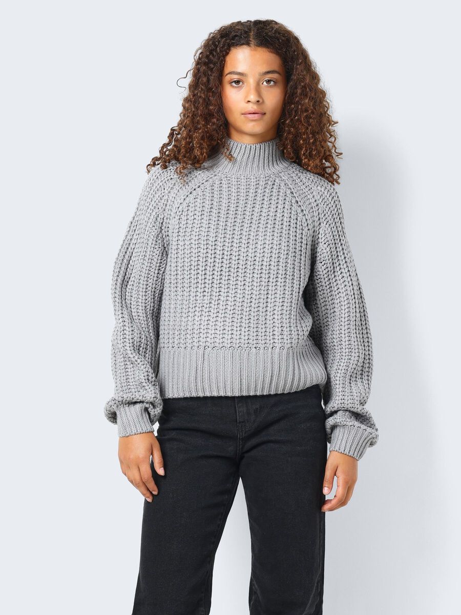 Noisy May HIGH NECK KNITTED PULLOVER, Monument, highres - 27022274_Monument_003.jpg
