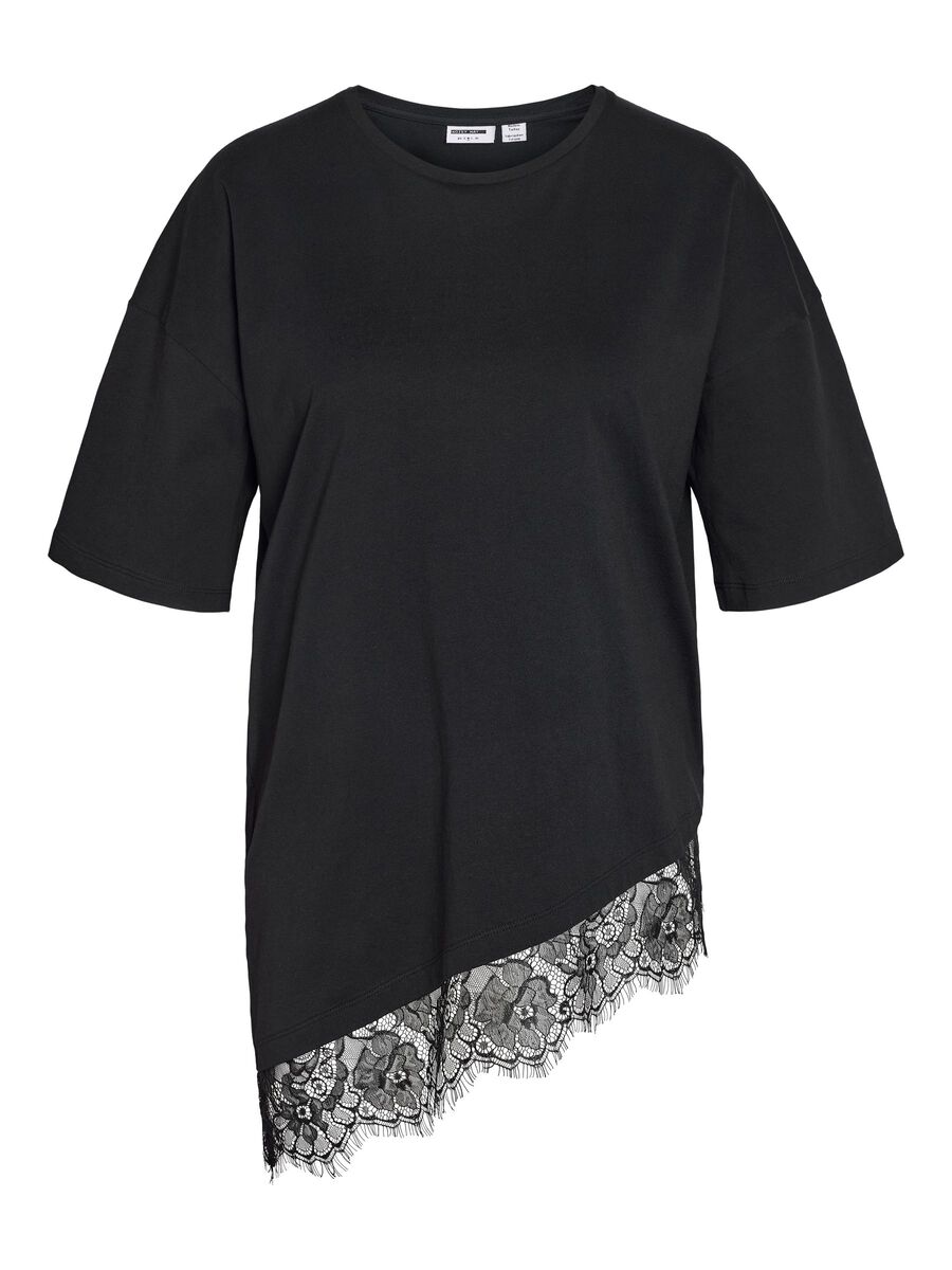 Product tile image - LACE DETAILED T-SHIRT, Black | 27038485_Black