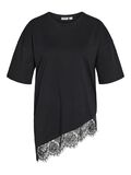 Product image thumbnail - LACE DETAILED T-SHIRT, Black | 1
