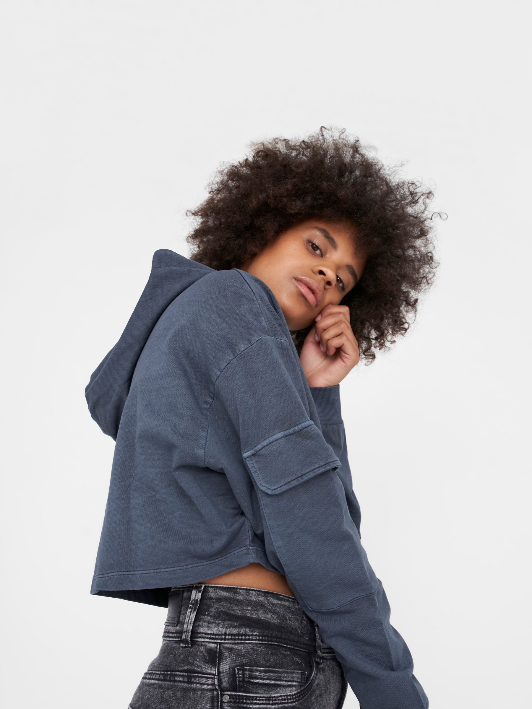 CROPPED SWEATSHIRT Grey NOISY MAY