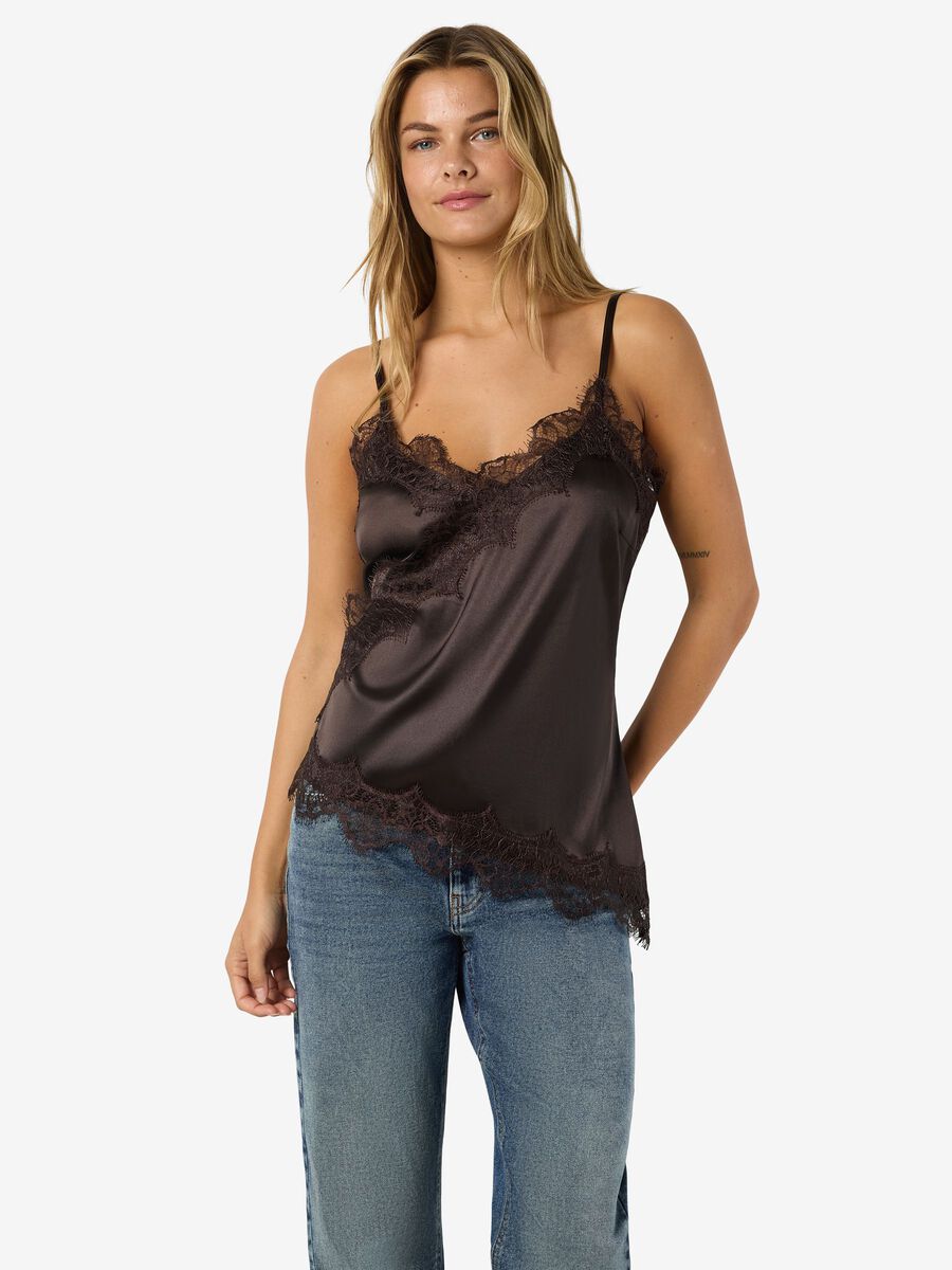 Product tile image - EN SATIN CAMISOLE, Chocolate Brown | 27038460_ChocolateBrown