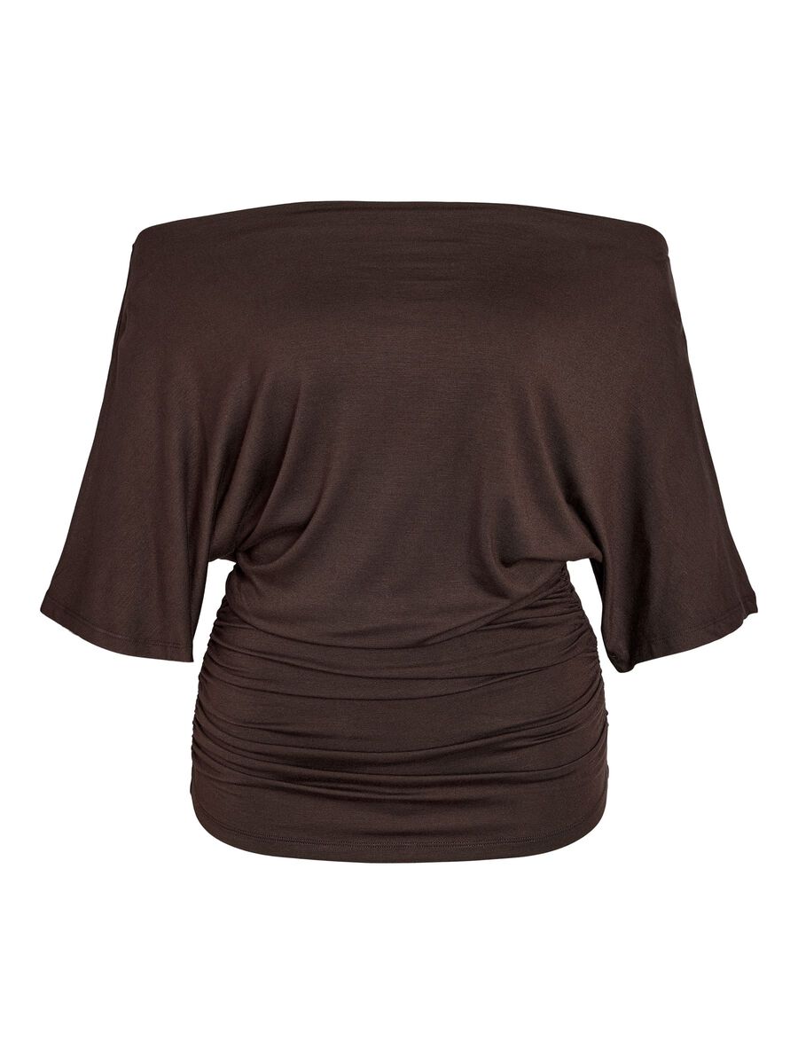 Carousel image - NMJUNE ONE-SHOULDER TOP, Chocolate Brown | 1