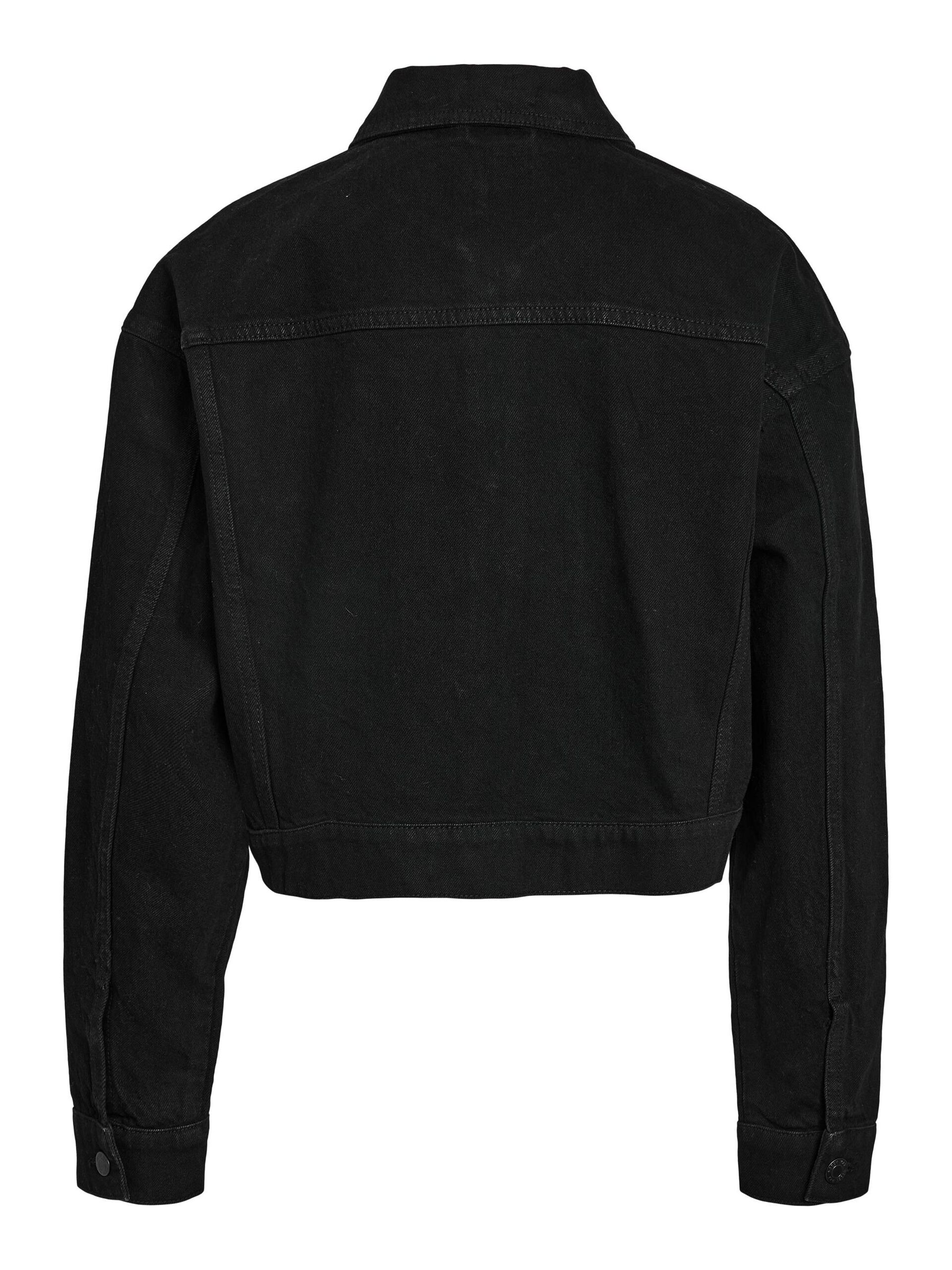 Carousel image - CROPPED DENIM JACKET, Black Denim | 8