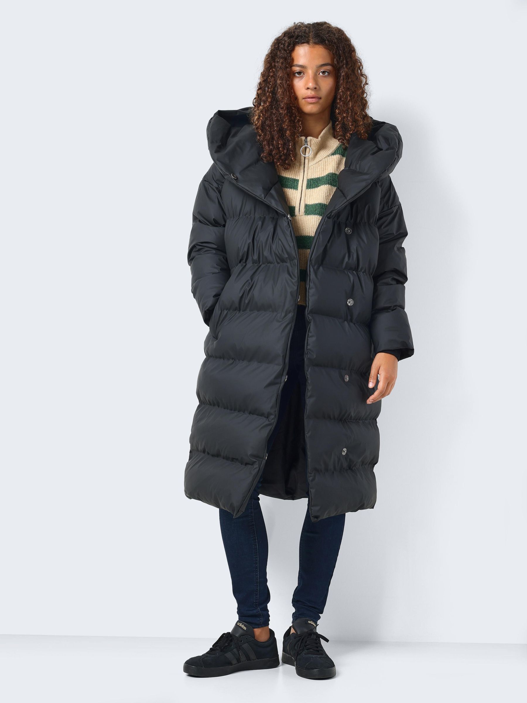 Black puffer rain on sale jacket