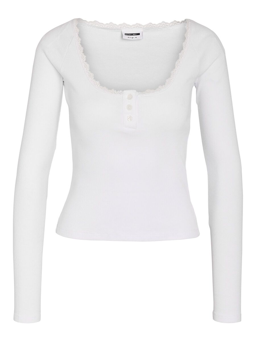Carousel image 2 NMMAYA LONG SLEEVED TOP, Bright White