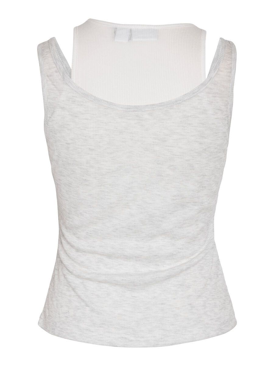 Carousel image - NMNUSA DOUBLE LAYER TANK TOP, Light Grey Melange | 7
