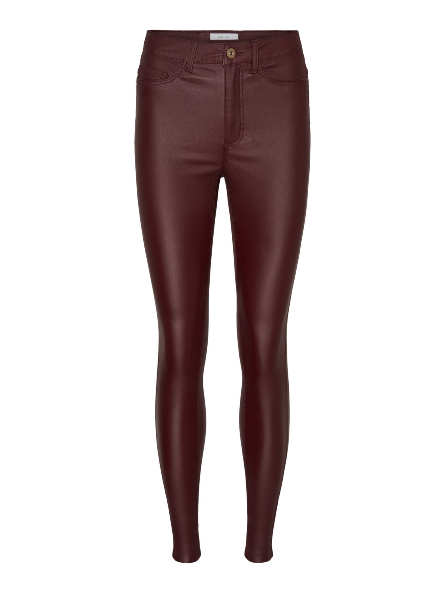 COATED HIGH WAIST TROUSERS Purple NOISY MAY