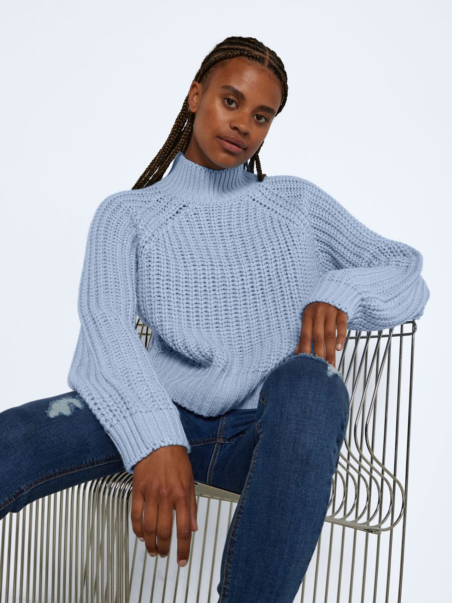 Noisy May HIGH NECK KNITTED PULLOVER, Cerulean, highres - 27022274_Cerulean_007.jpg