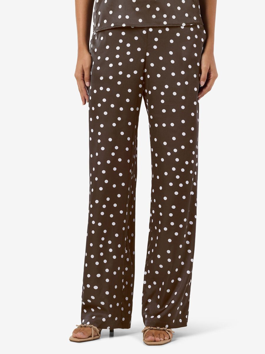 Product carousel image - SATIN TROUSERS, Chocolate Brown | 1