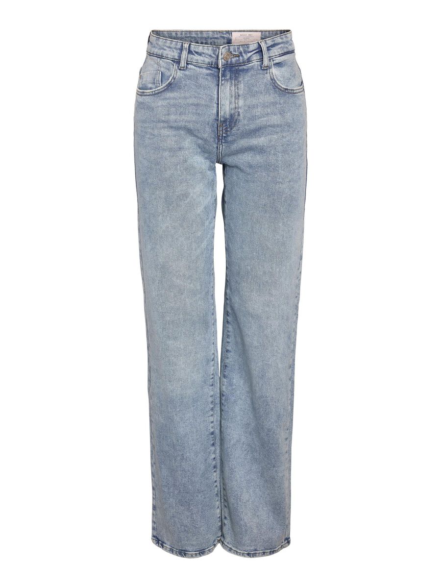 Noisy May NMYOLANDA NORMALE TAILLE WIDE LEG JEANS, Light Blue Denim, highres - 27025064_LightBlueDenim_001.jpg