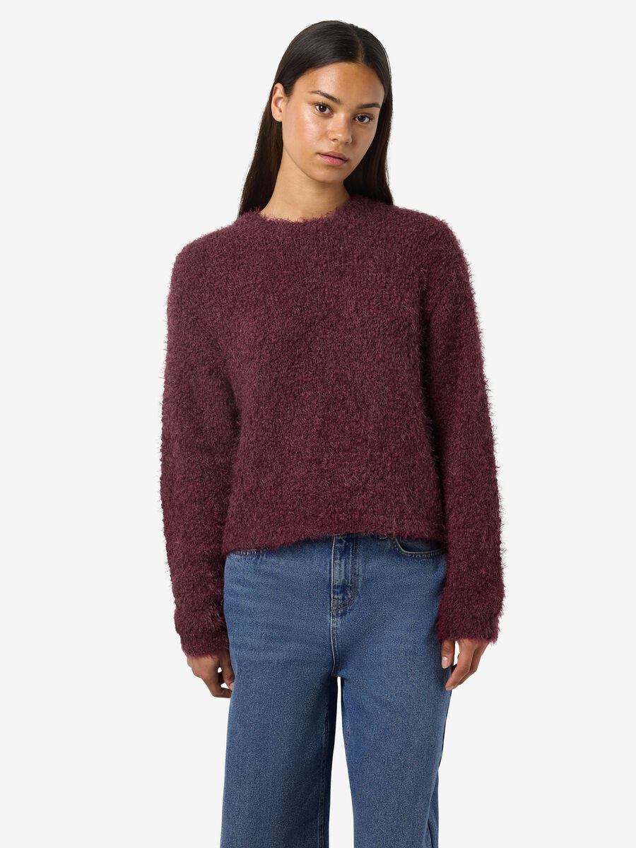 Product carousel image - LODDEN STRIKKET PULLOVER, Windsor Wine | 2