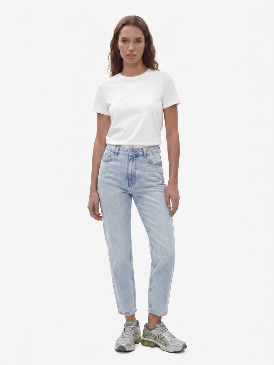Product tile image - NMMONI SLIM FIT JEANS, Light Blue Denim | 27029555_LightBlueDenim