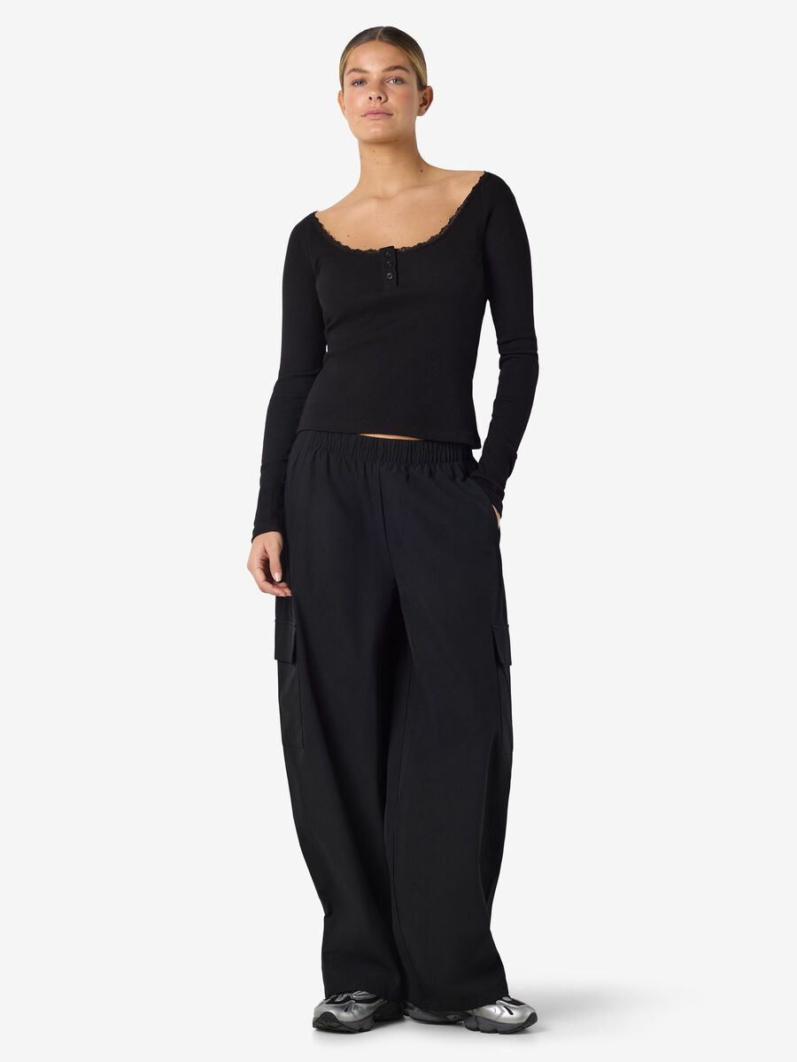 Carousel image - NMMAYA LONG SLEEVED TOP, Black | 4
