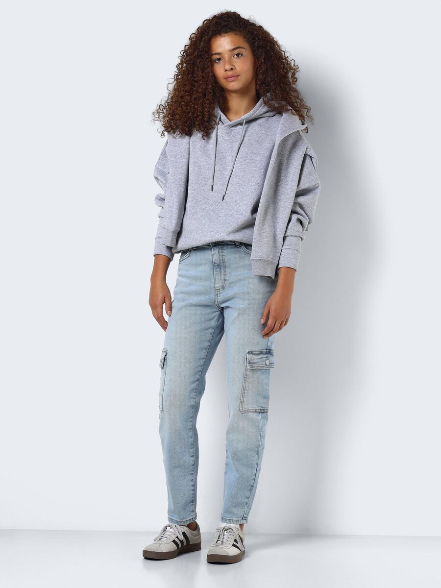 NMMONI CROPPED CARGO JEANS, Blue