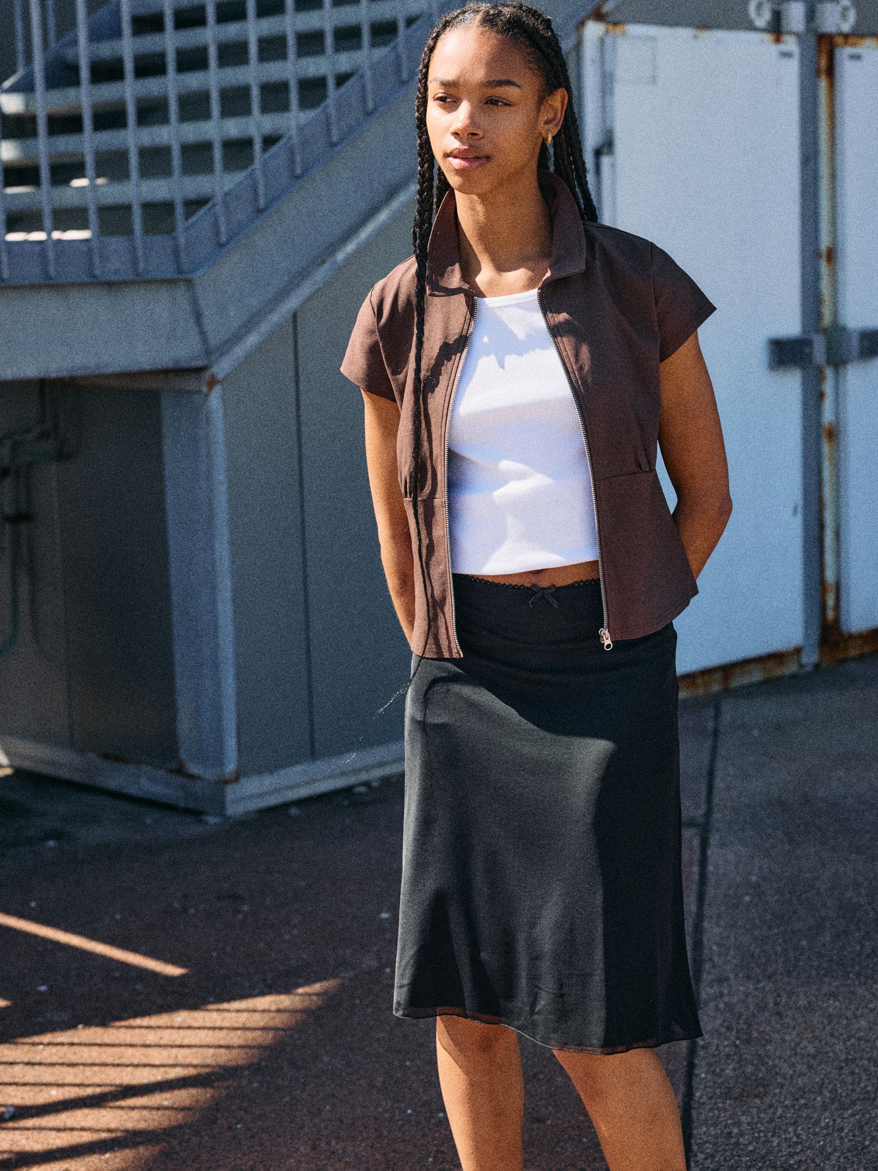 NMJUDITH MESH MIDI SKIRT | Black | NOISY MAY®