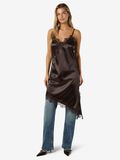 Product image thumbnail - SATIN SLIP DRESS, Chocolate Brown | 7