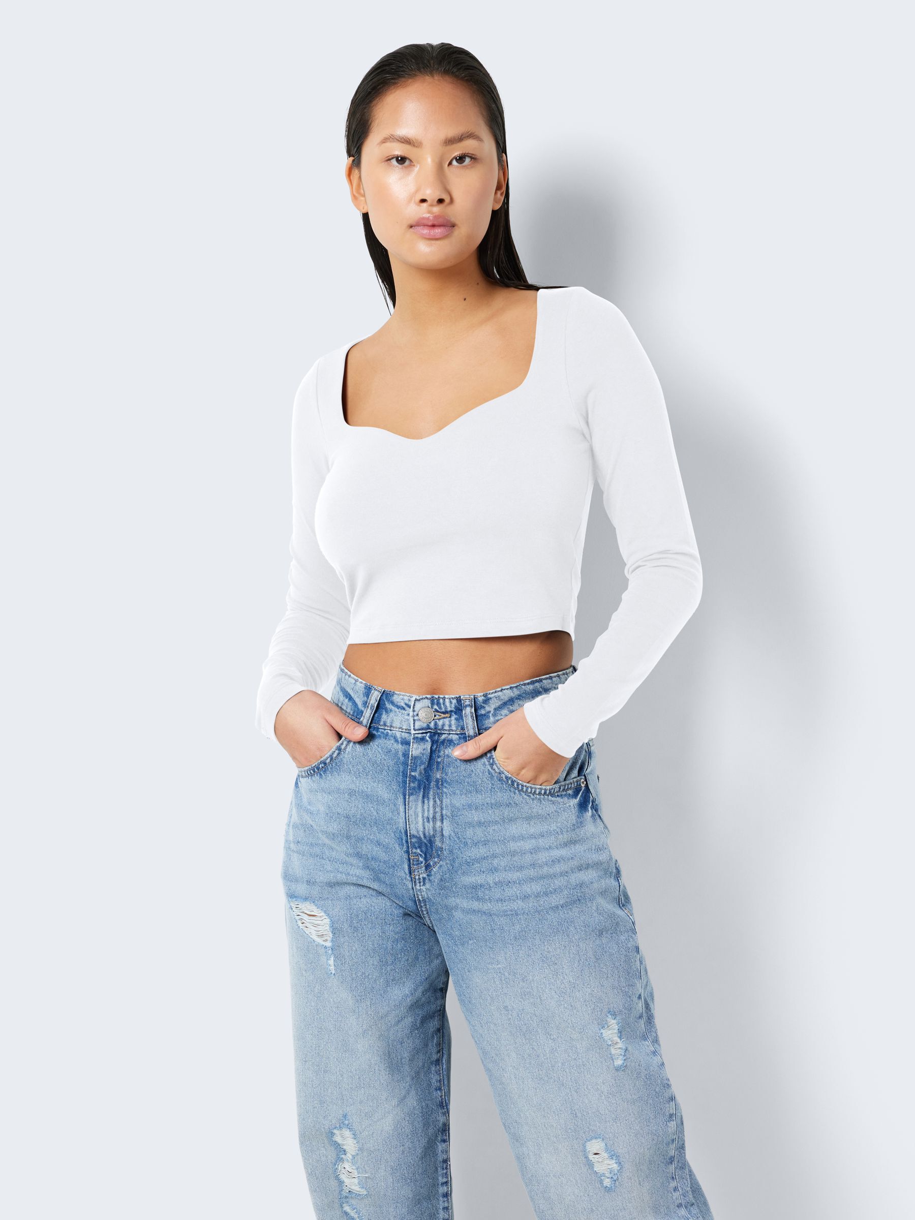 Long sleeve sweetheart best sale top