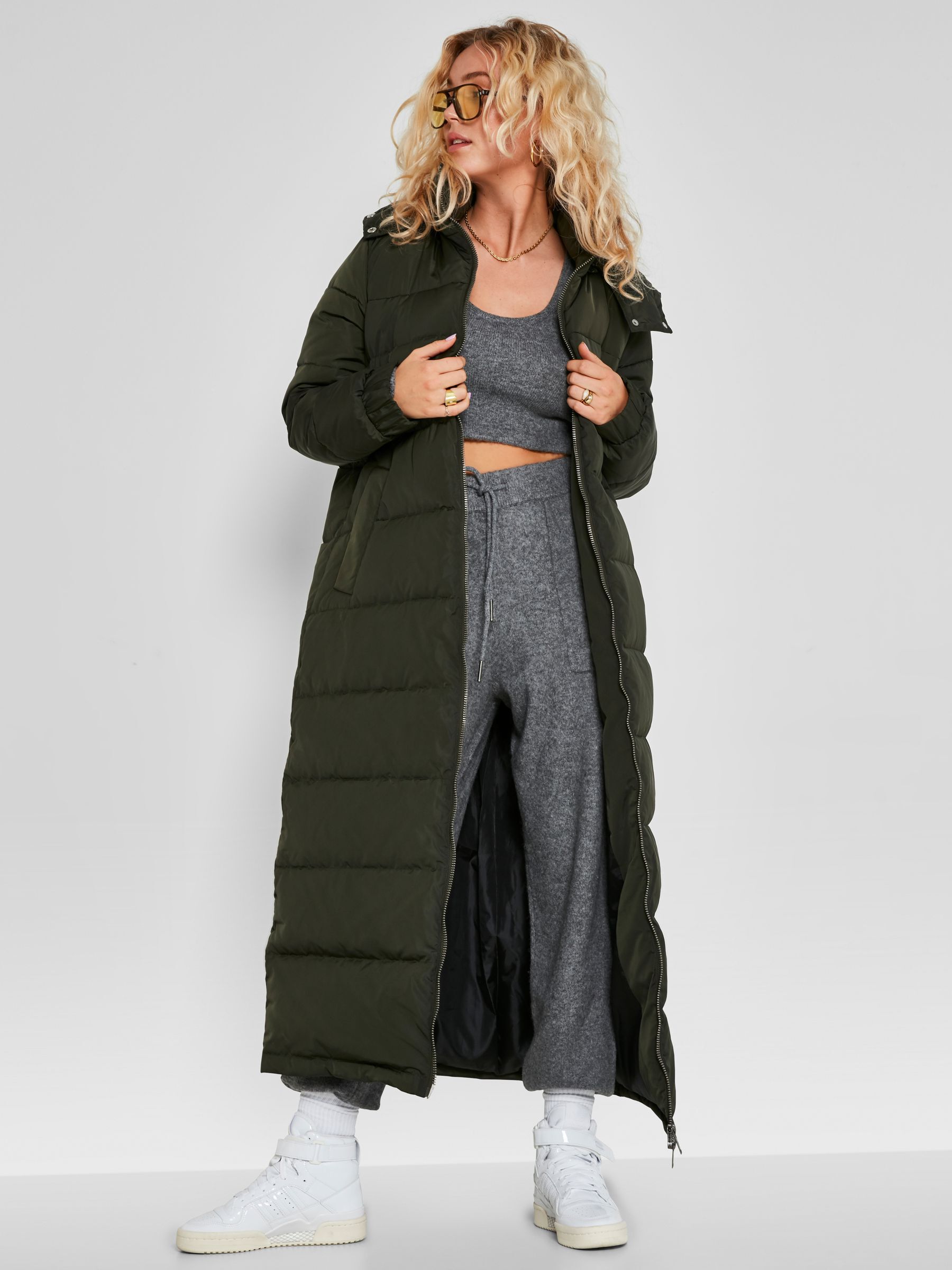 Noisy may down padded on sale long jacket