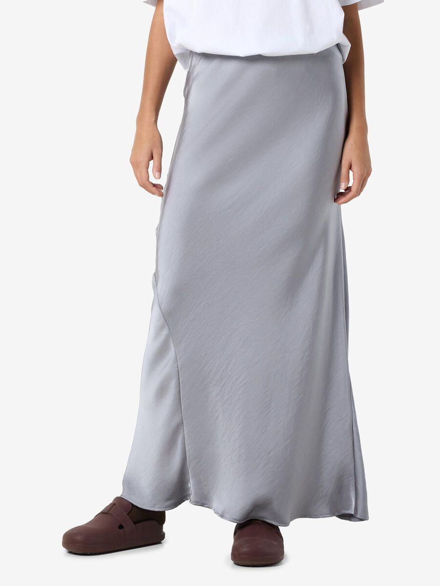 Noisy May METALLIC MAXI SKIRT, Ghost Gray, highres - 27033850_GhostGray_003.jpg