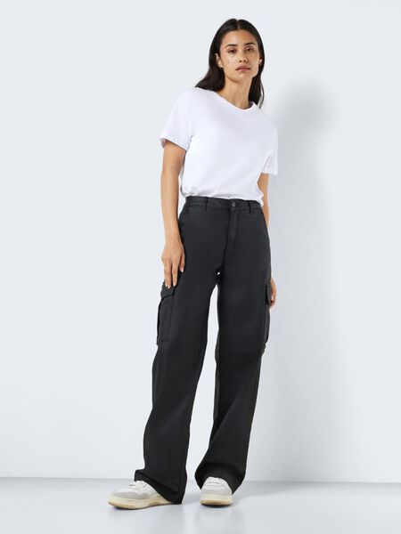 Noisy May NMYOLANDA COATED CARGO JEANS, Black, highres - 27026664_Black_007.jpg