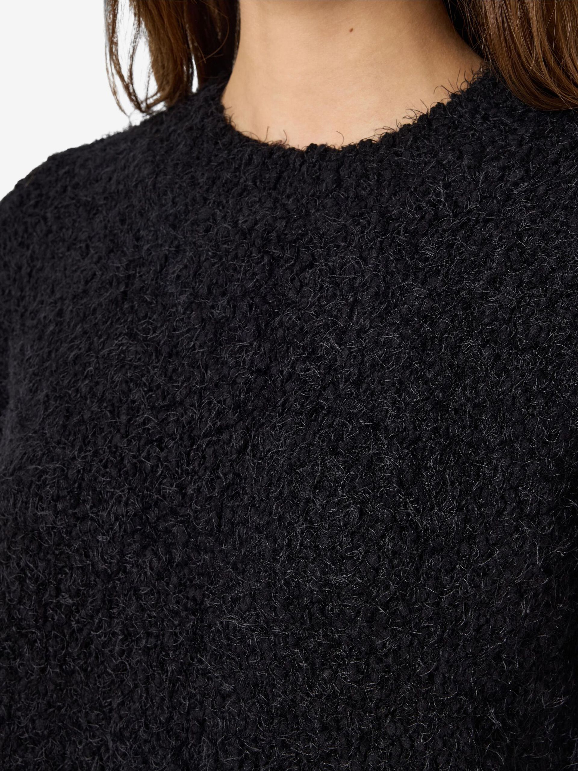Carousel image - FLUFFY KNITTED PULLOVER, Black | 5