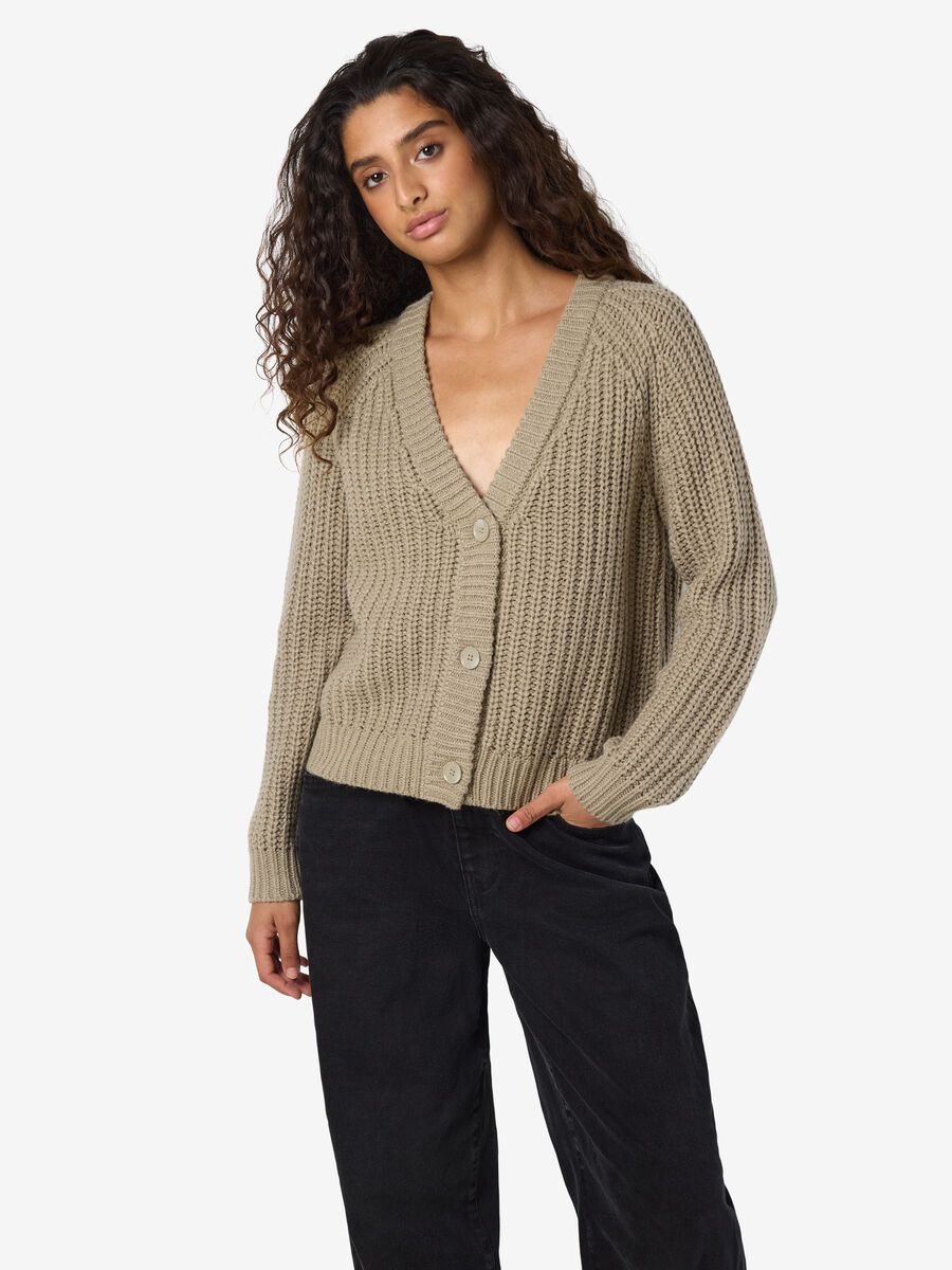 Product carousel image - KNITTED CARDIGAN, Aluminum | 2