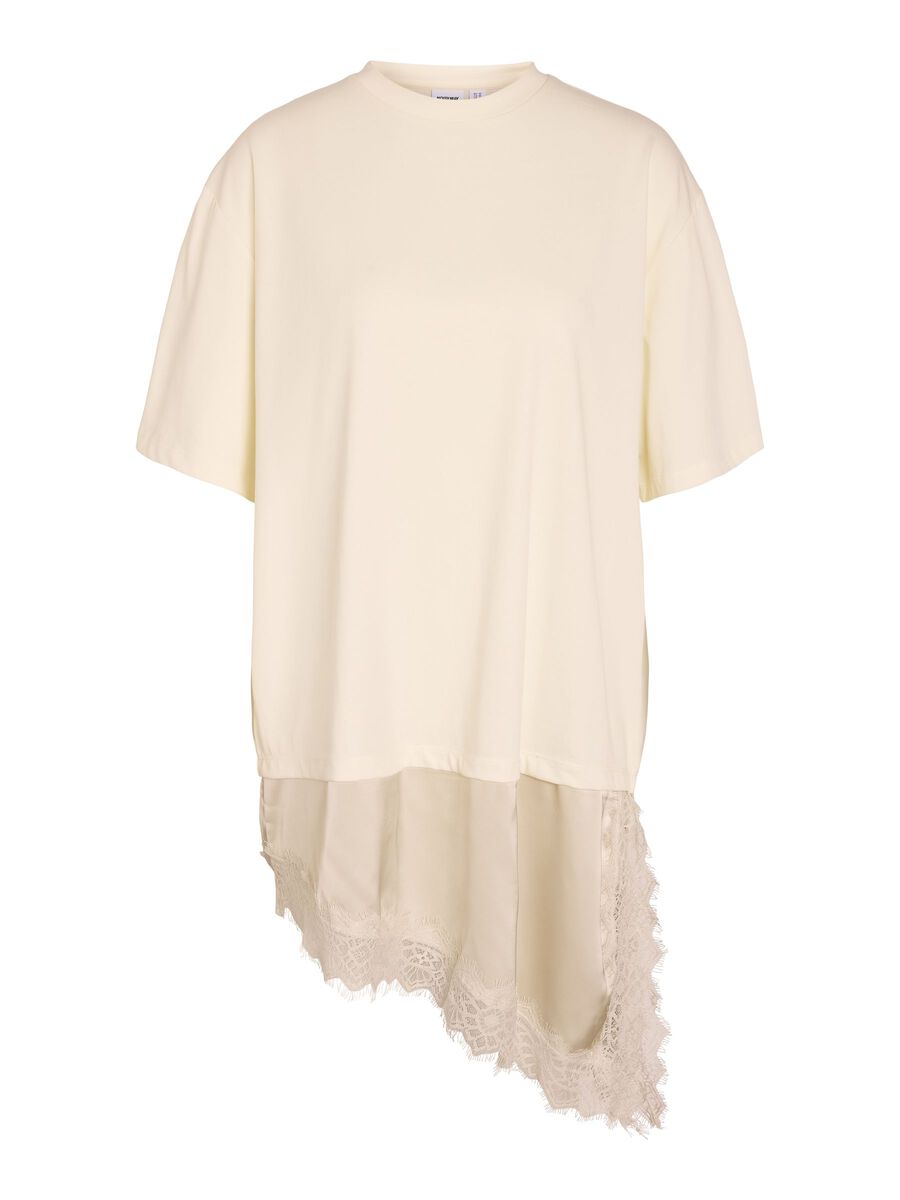 Product tile image - NMFILLA LACE  T-SHIRT, Birch | 27039321_Birch_1334991