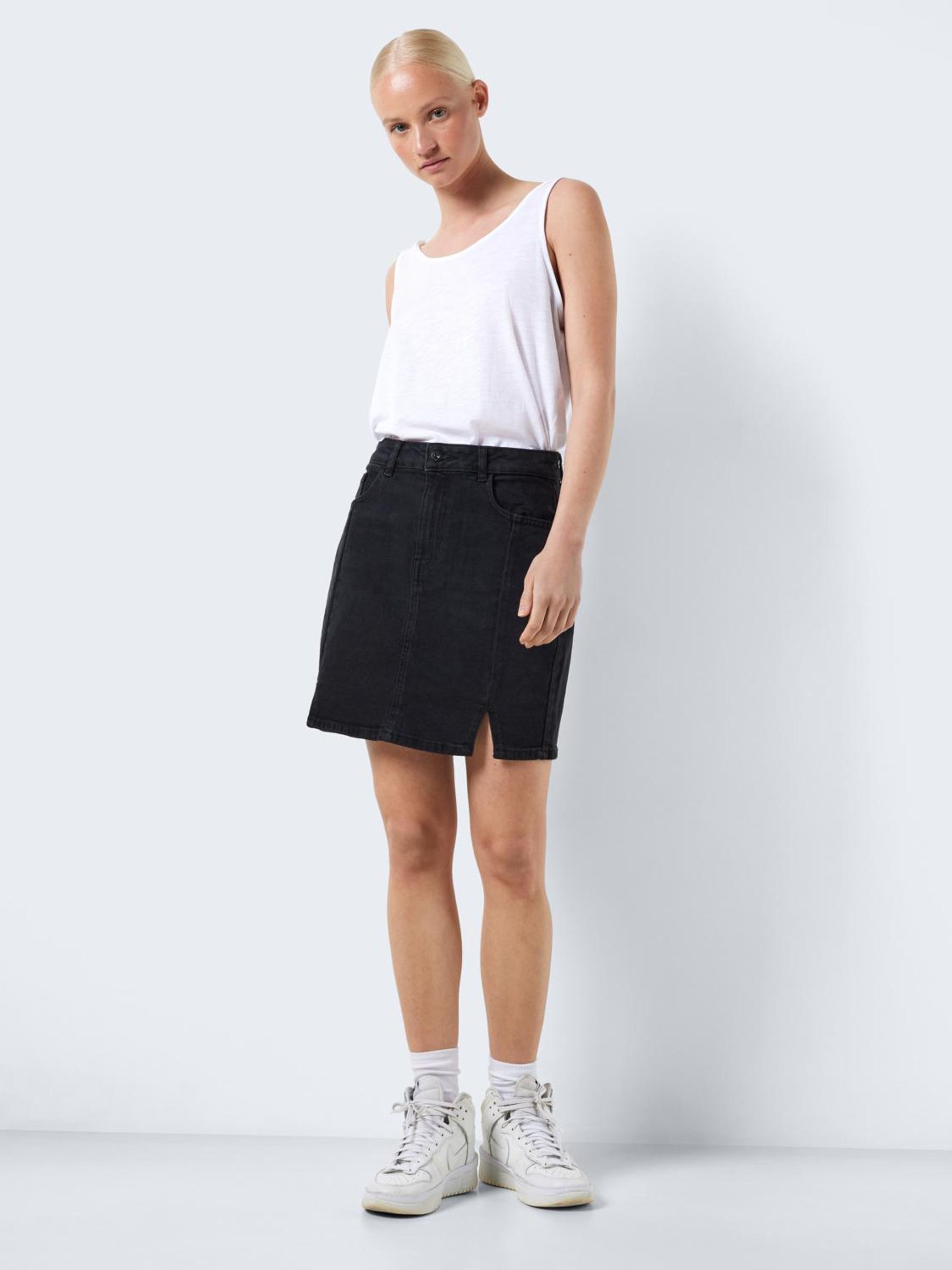 COURTE FENDUE JUPE EN JEAN Noir NOISY MAY