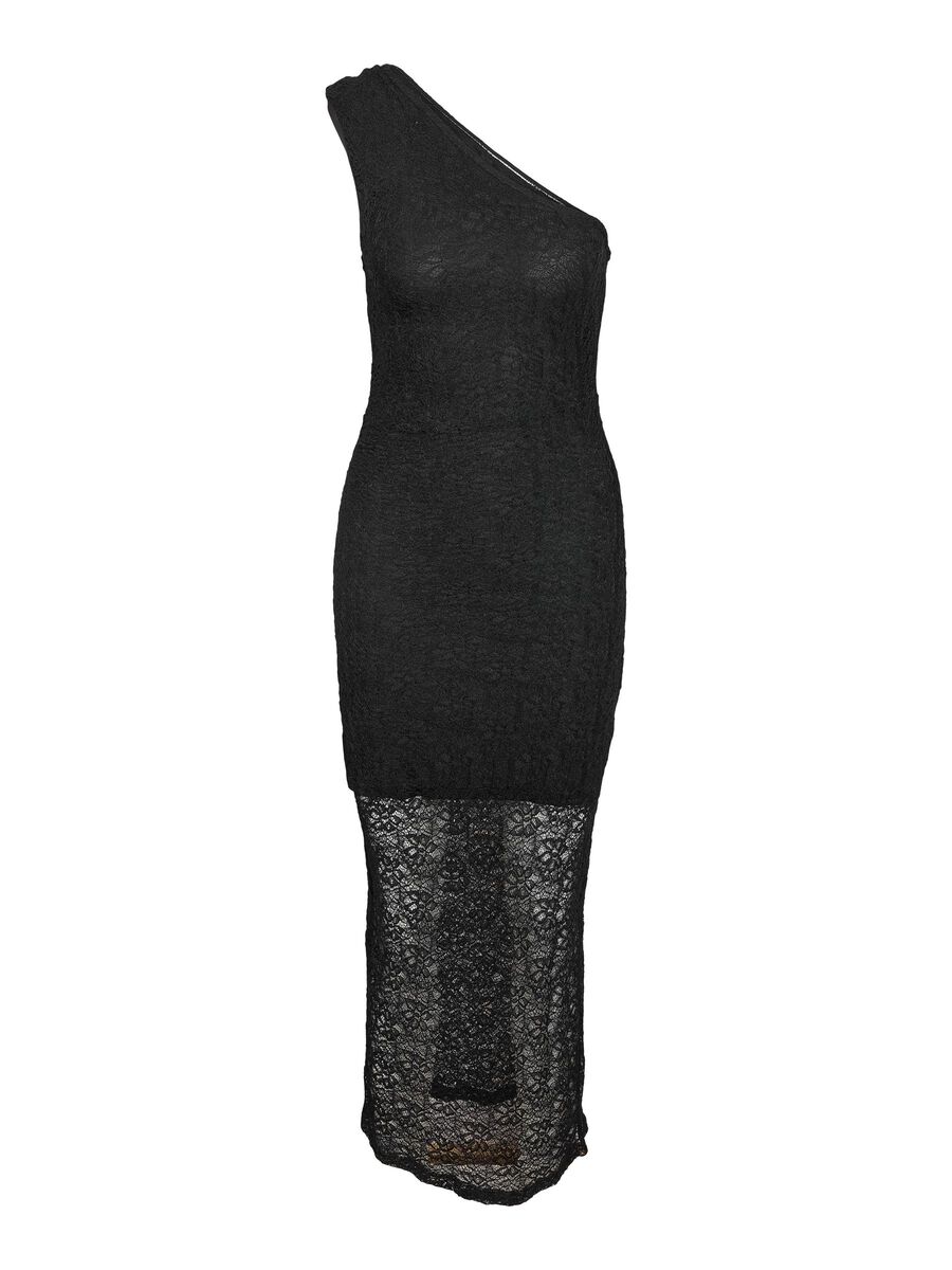 Carousel image - SPITZEN ONE-SHOULDER KLEID, Black | 1