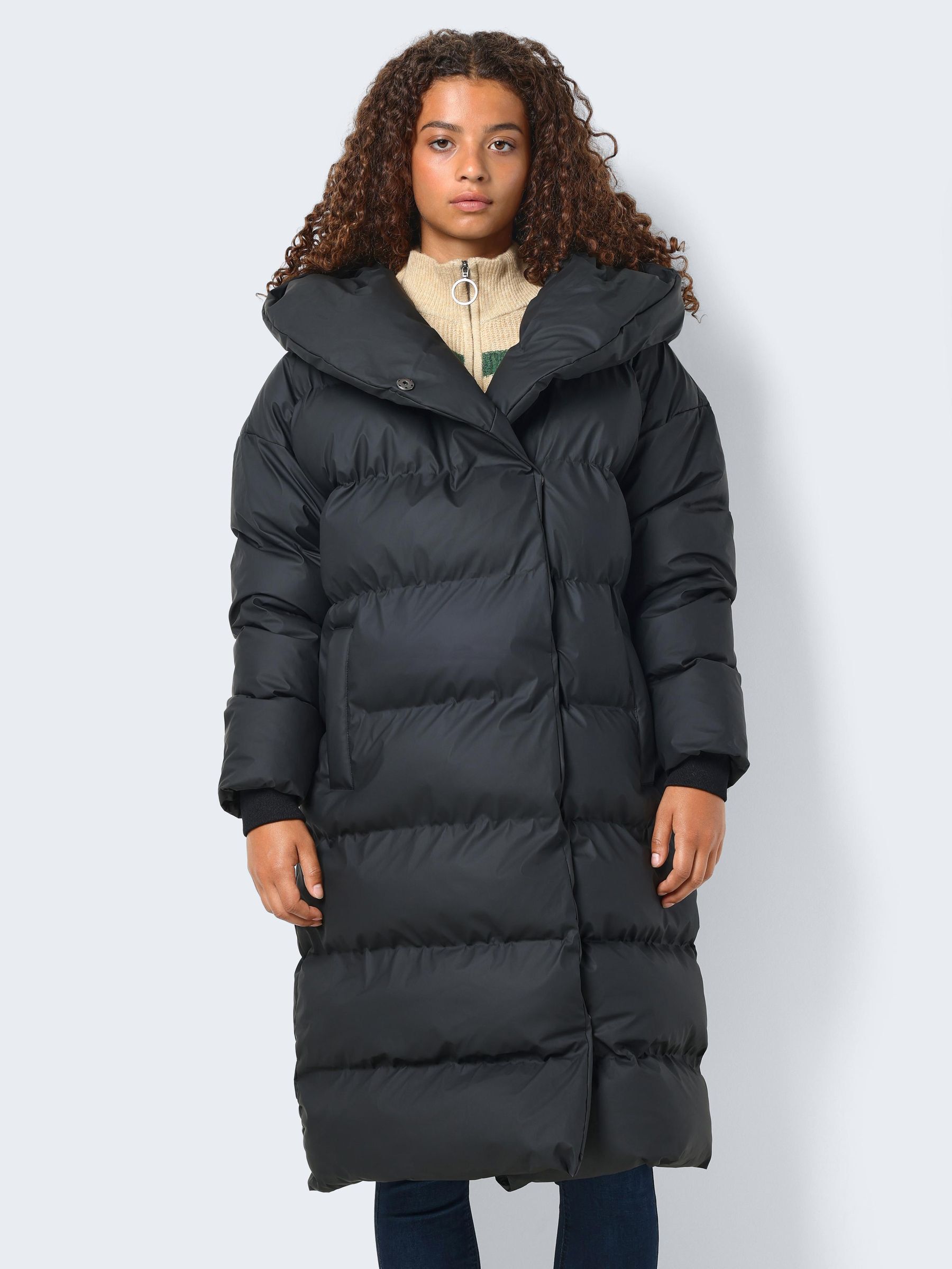 Long black discount puffer jacket