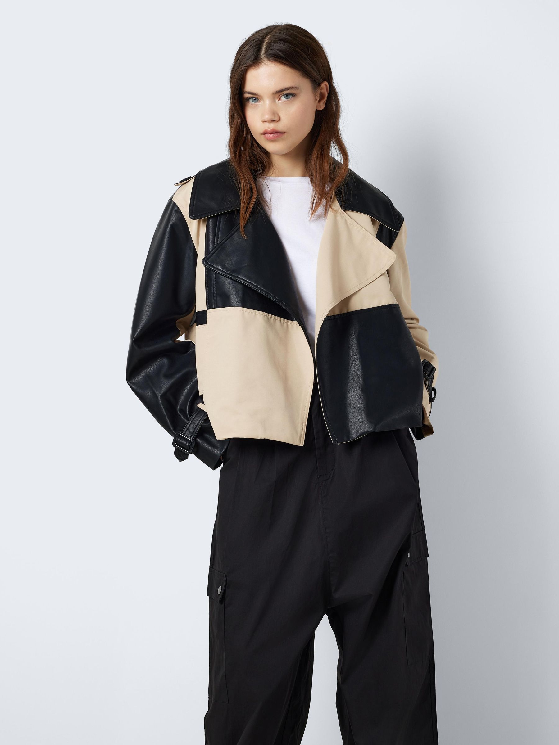 Coloured faux new arrivals leather jacket