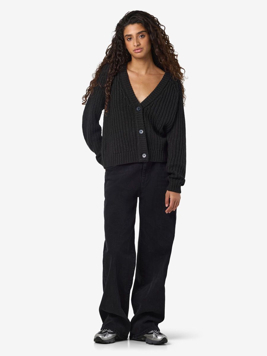 Product carousel image - STRIKKET CARDIGAN, Black | 1