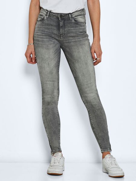 Noisy May NMKIMMY CROPPED NORMAL WAIST SKINNY FIT JEANS, Light Grey Denim, highres - 27003672_LightGreyDenim_003.jpg