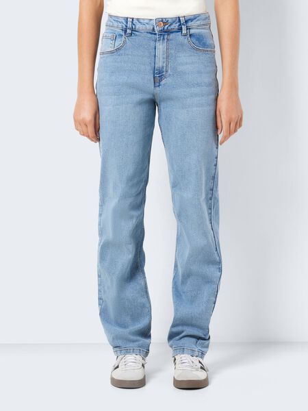 Noisy May NMGUTHIE HIGH WAISTED STRAIGHT FIT JEANS, Light Blue Denim, highres - 27027479_LightBlueDenim_003.jpg