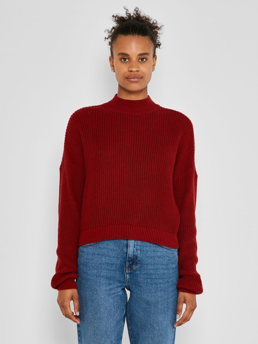 Noisy May CROPPED KNITTED PULLOVER, Rhubarb, highres - 27017408_Rhubarb_873633_003.jpg