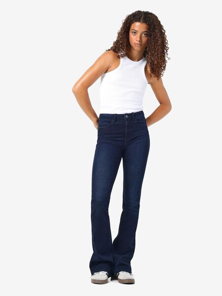 Noisy May NMSALLIE HIGH WAISTED FLARED JEANS, Dark Blue Denim, highres - 27021552_DarkBlueDenim_007.jpg
