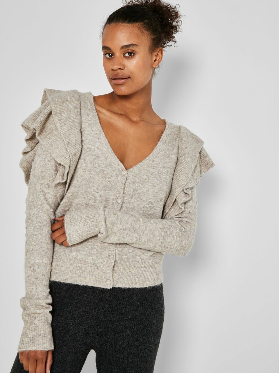 Noisy May FRILL DETAIL CARDIGAN, Chateau Gray, highres - 27019097_ChateauGray_007.jpg