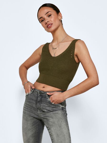 Noisy May SLEEVELESS KNITTED TOP, Burnt Olive, highres - 27020432_BurntOlive_007.jpg