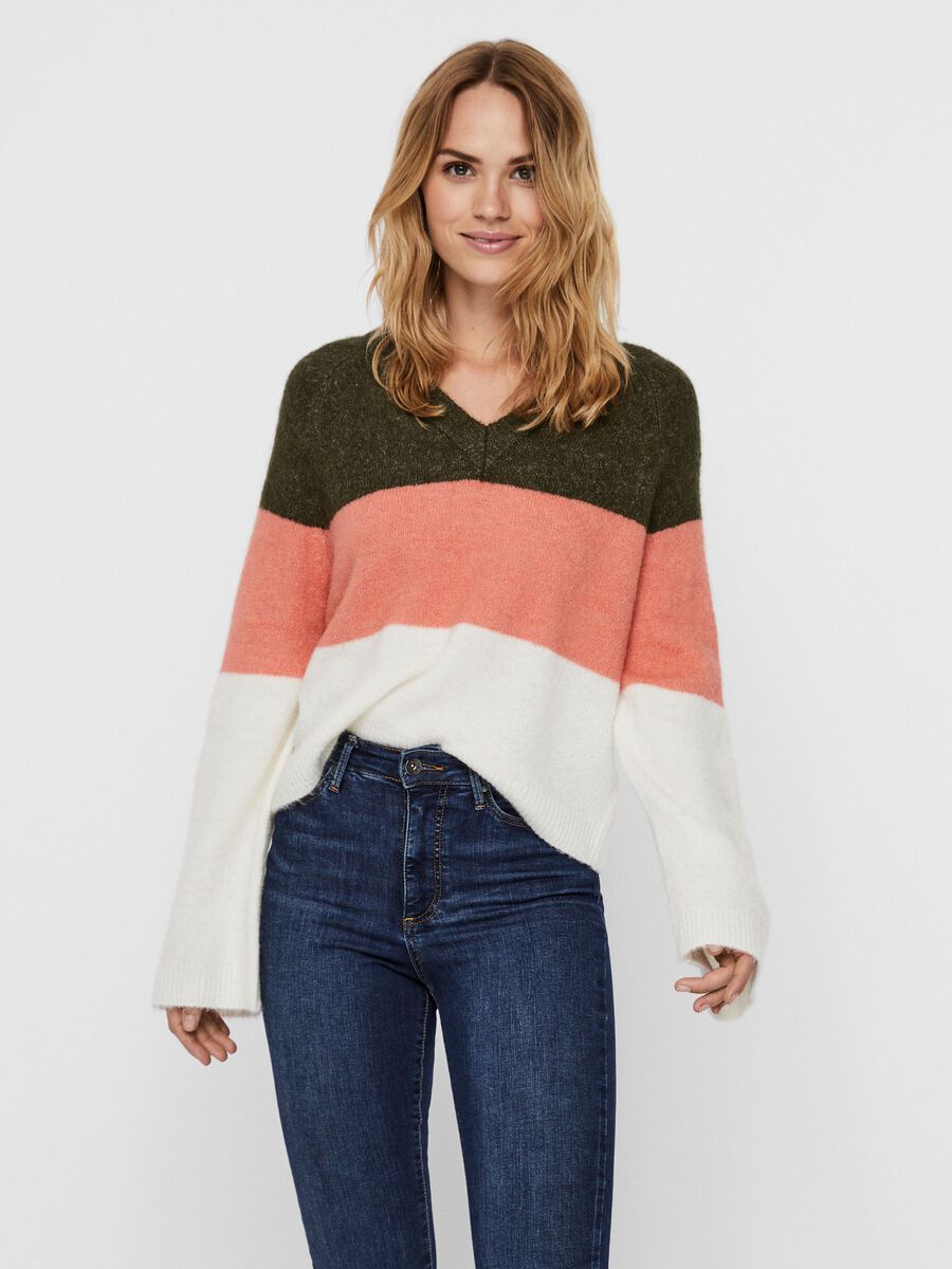 Noisy May STRIPED KNITTED PULLOVER, Dusty Olive, highres - 27011820_DustyOlive_771731_003.jpg