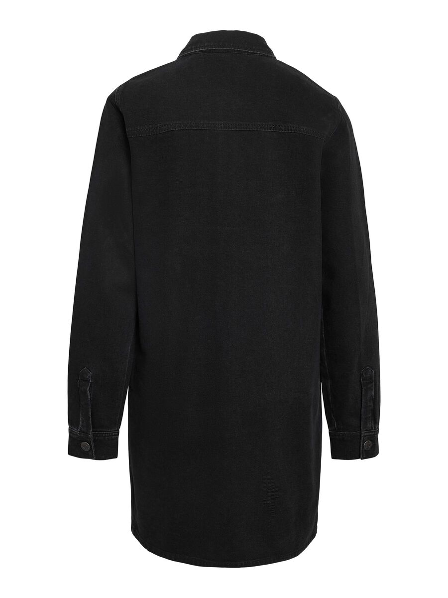 Carousel image - RHINESTONE DENIM DRESS, Black Denim | 7