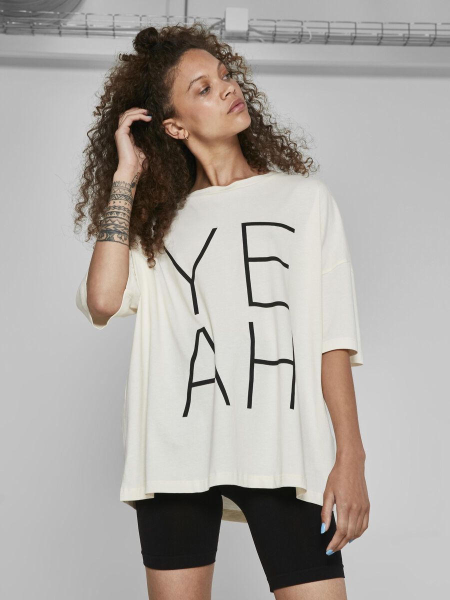 OVERSIZE T-SHIRT, Eggnog, highres