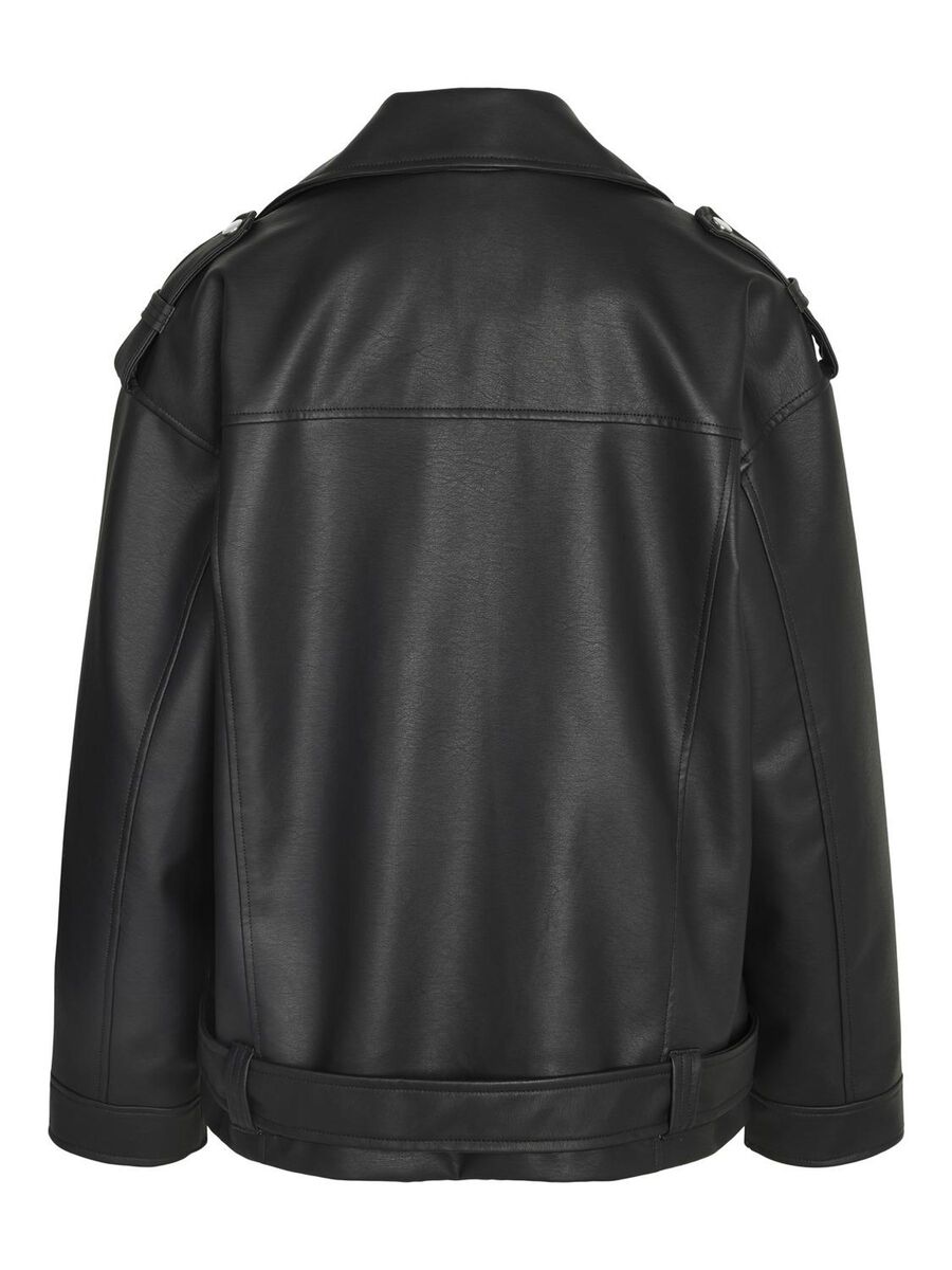 Noisy May CURVE PU BIKER JACKET, Black, highres - 27029261_Black_002.jpg