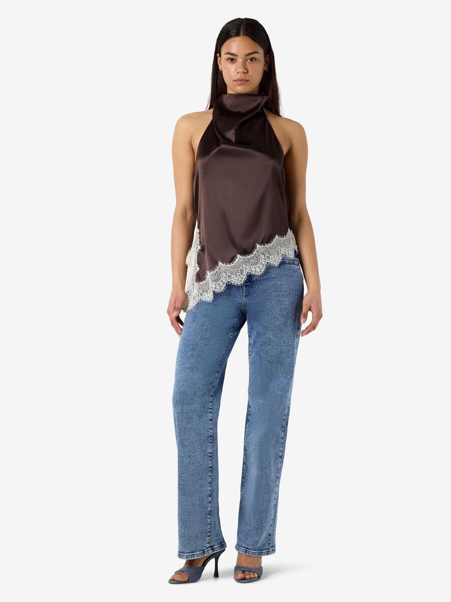 Carousel image - NMSOFIE HALTERTOP, Chocolate Brown | 4